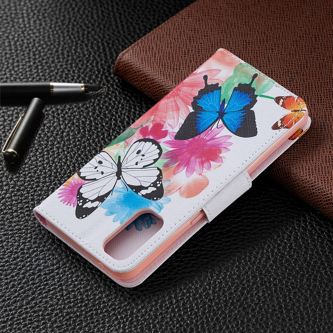 Pattern Printing Leather Wallet Protective Case for Oppo Reno4 5G