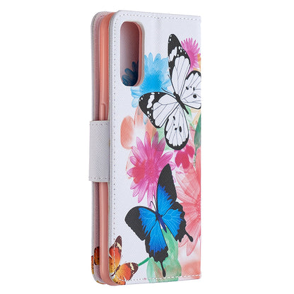 Pattern Printing Leather Wallet Protective Case for Oppo Reno4 5G