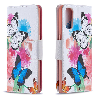 Pattern Printing Leather Wallet Protective Case for Oppo Reno4 5G