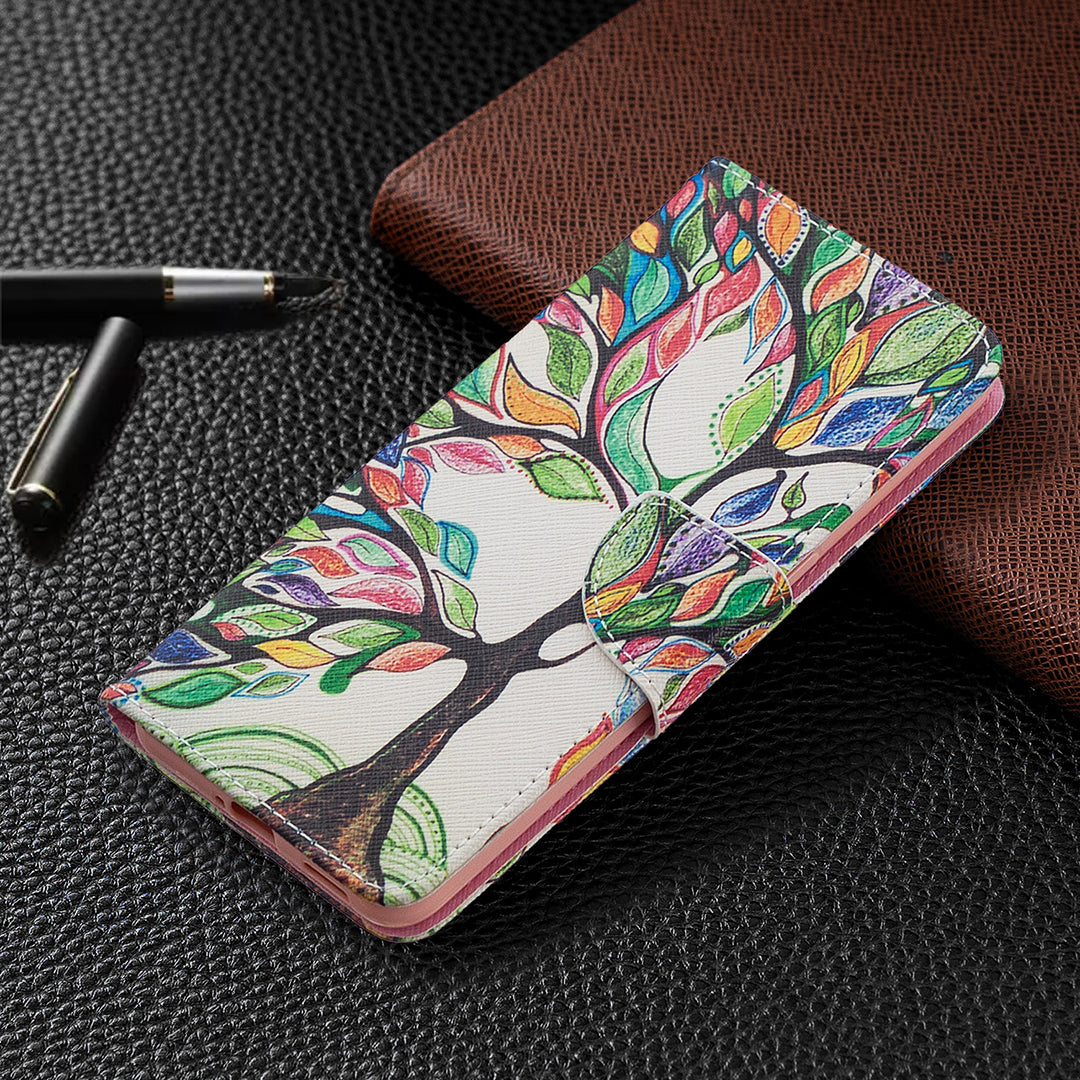 Pattern Printing Leather Wallet Protective Case for Oppo Reno4 5G