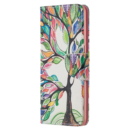 Pattern Printing Leather Wallet Protective Case for Oppo Reno4 5G