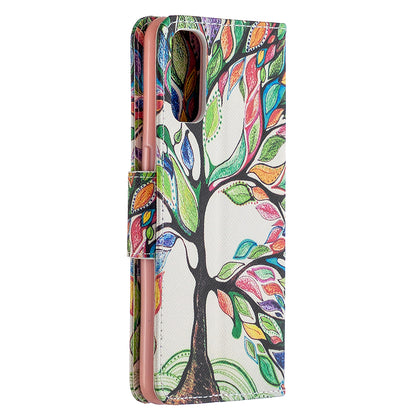 Pattern Printing Leather Wallet Protective Case for Oppo Reno4 5G