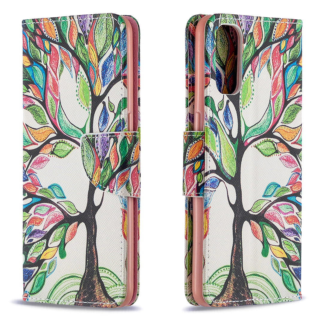 Pattern Printing Leather Wallet Protective Case for Oppo Reno4 5G