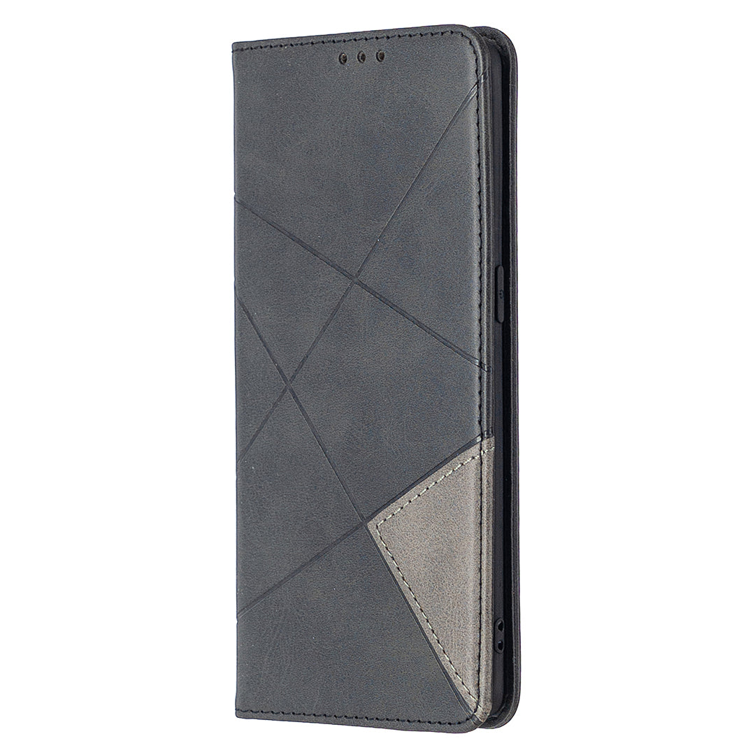 Geometric Pattern Leather Stand Case Card Holder Shell for OPPO Find X2 Neo