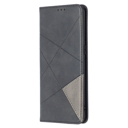 Geometric Pattern Leather Stand Case Card Holder Shell for OPPO Find X2 Neo