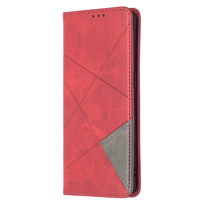 Geometric Pattern Leather Stand Case Card Holder Shell for OPPO Find X2 Neo