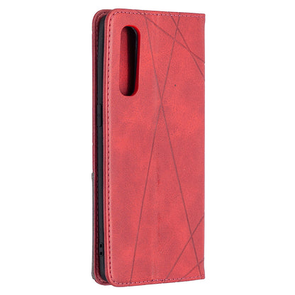 Geometric Pattern Leather Stand Case Card Holder Shell for OPPO Find X2 Neo