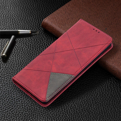 Geometric Pattern Leather Stand Case Card Holder Shell for OPPO Find X2 Neo