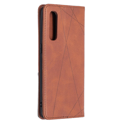 Geometric Pattern Leather Stand Case Card Holder Shell for OPPO Find X2 Neo