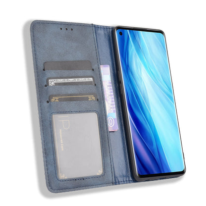 Retro with Wallet Stand Leather Phone Cover for Oppo Reno4 Pro 4G