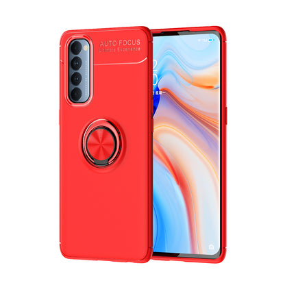 Metal Ring Kickstand TPU Phone Shell Built-in Magnetic Sheet for Oppo Reno4 Pro 4G