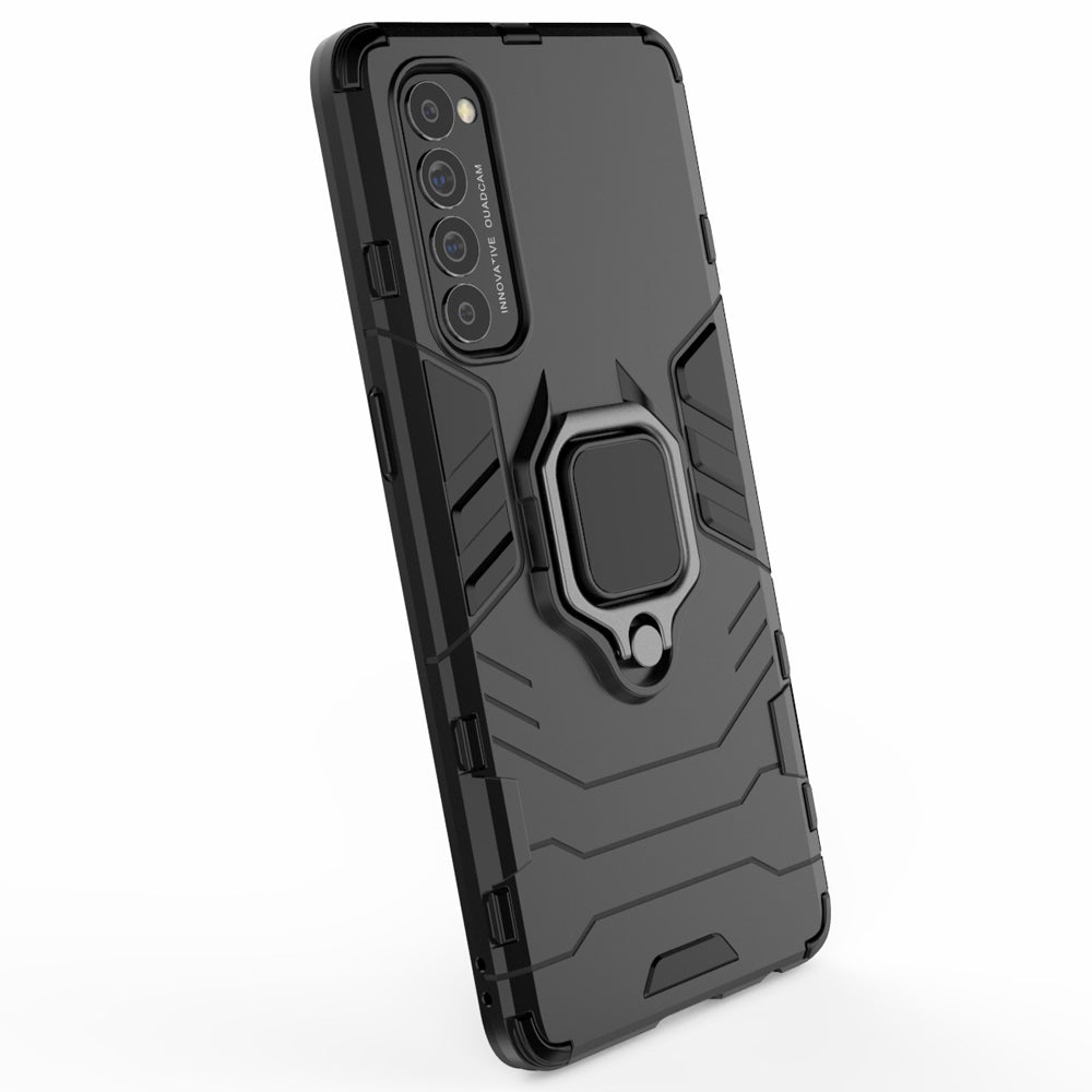 Cool Guard PC + TPU Hybrid Phone Case with Kickstand for Oppo Reno4 Pro 4G