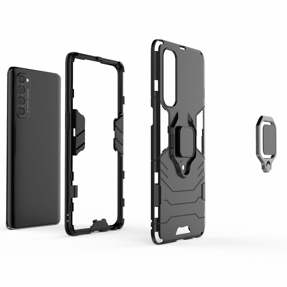 Cool Guard PC + TPU Hybrid Phone Case with Kickstand for Oppo Reno4 Pro 4G