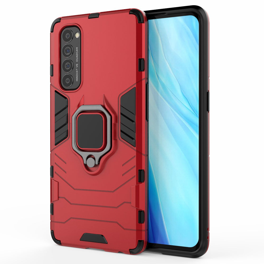 Cool Guard PC + TPU Hybrid Phone Case with Kickstand for Oppo Reno4 Pro 4G