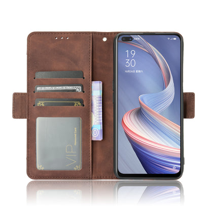 Multiple Card Slots Leather Shell Wallet Cell Phone Cover for OPPO A92s/Reno4 Z 5G with Multi-Angle Stand