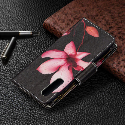 Printing Skin Zipper Pocket Leather Case for Oppo Reno3 Pro/Find X2 Neo