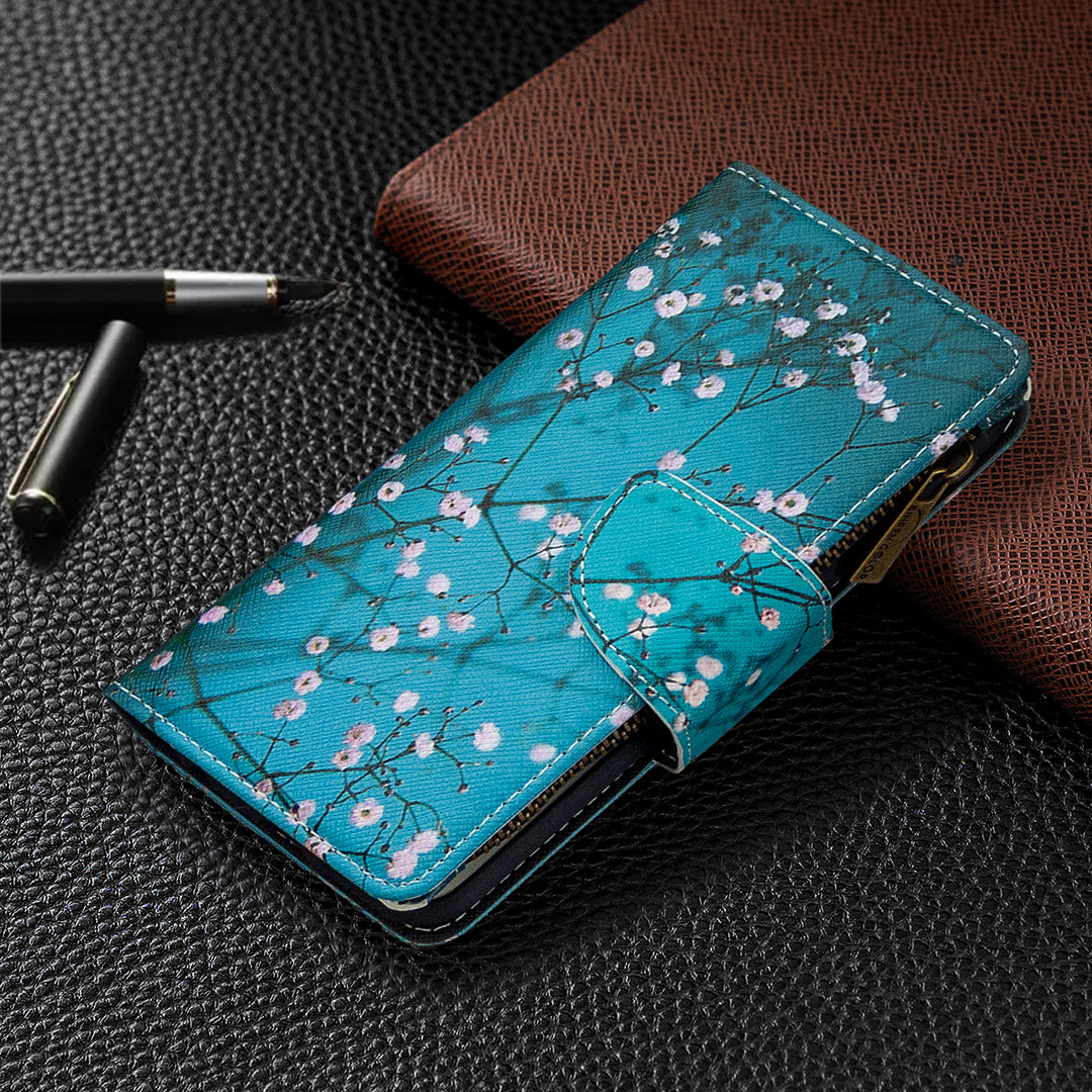 Printing Skin Zipper Pocket Leather Case for Oppo Reno3 Pro/Find X2 Neo