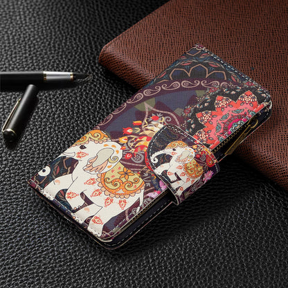 Printing Skin Zipper Pocket Leather Case for Oppo Reno3 Pro/Find X2 Neo