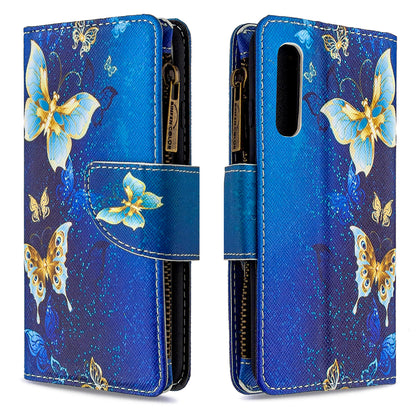 Printing Skin Zipper Pocket Leather Case for Oppo Reno3 Pro/Find X2 Neo