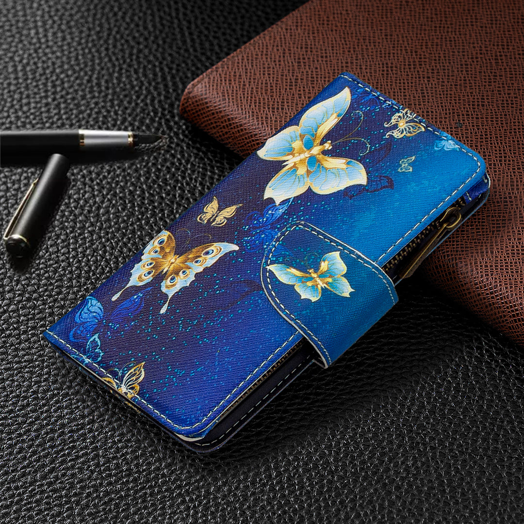 Printing Skin Zipper Pocket Leather Case for Oppo Reno3 Pro/Find X2 Neo