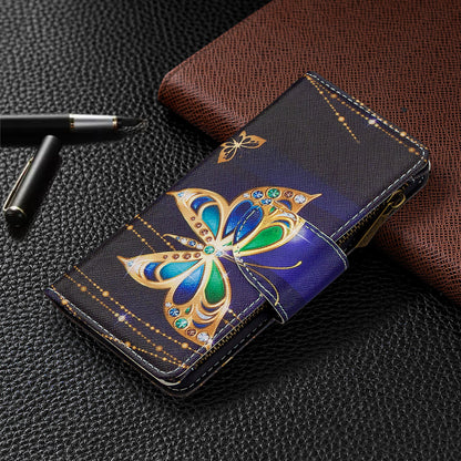 Printing Skin Zipper Pocket Leather Case for Oppo Reno3 Pro/Find X2 Neo