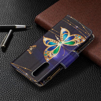 Printing Skin Zipper Pocket Leather Case for Oppo Reno3 Pro/Find X2 Neo