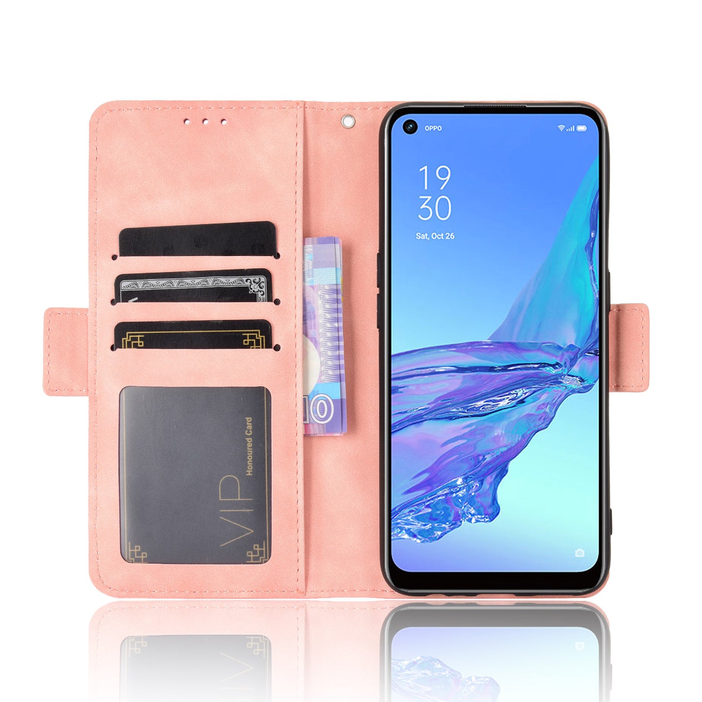 Multiple Card Slots Leather with Wallet Cell Phone Cover for Oppo A53/A32 (2020)