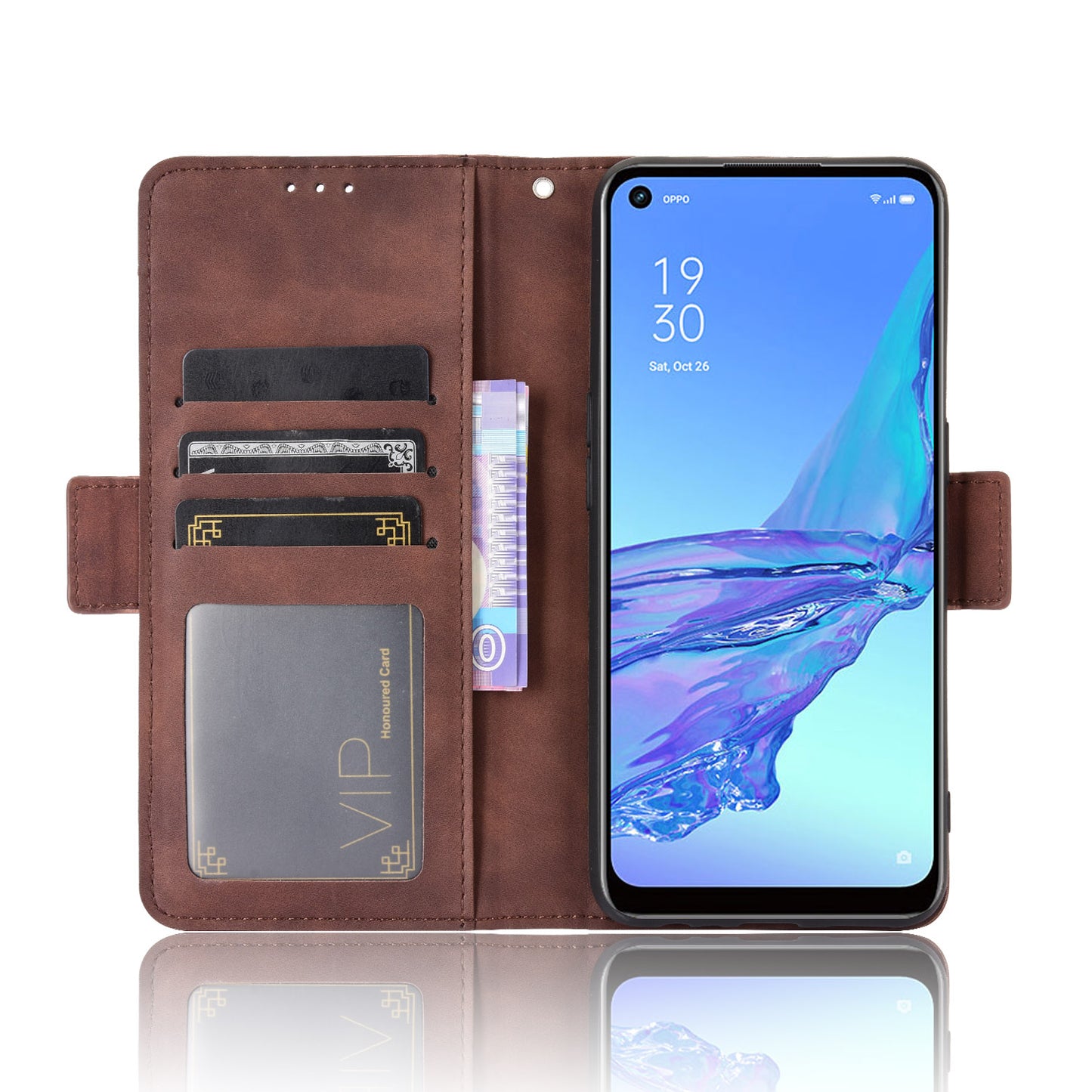 Multiple Card Slots Leather with Wallet Cell Phone Cover for Oppo A53/A32 (2020)