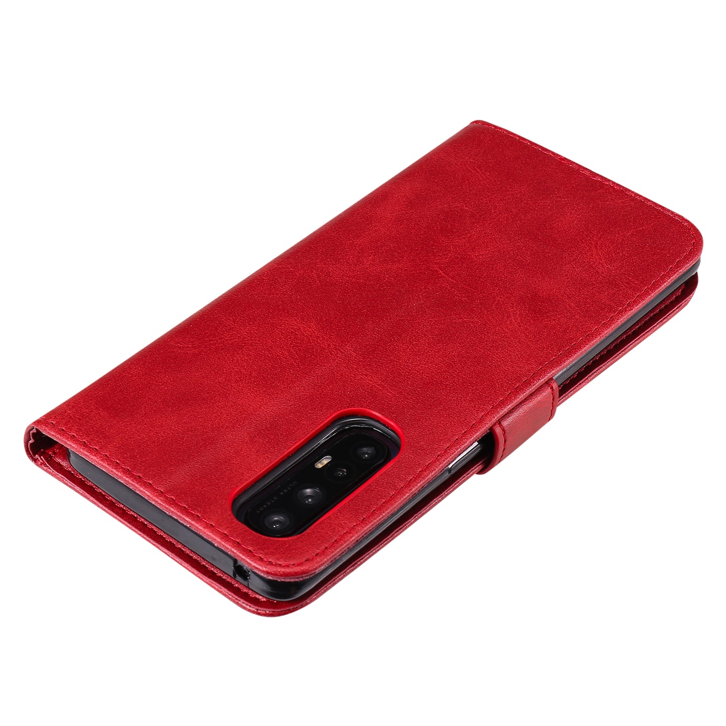 Zipper Pocket Leather Protector Wallet Case for OPPO Find X2 Neo/Reno3 Pro