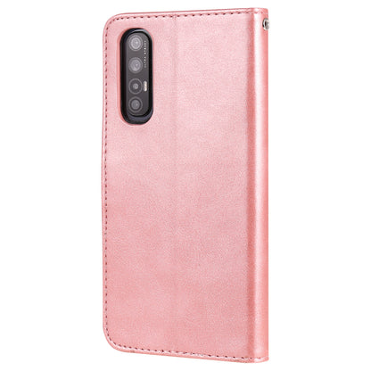 Zipper Pocket Leather Protector Wallet Case for OPPO Find X2 Neo/Reno3 Pro