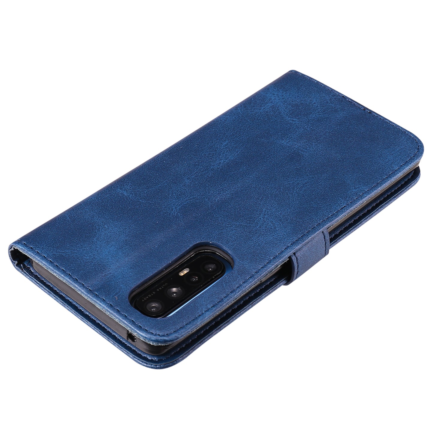 Zipper Pocket Leather Protector Wallet Case for OPPO Find X2 Neo/Reno3 Pro