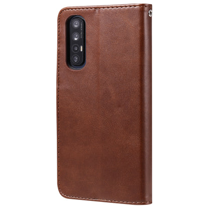 Zipper Pocket Leather Protector Wallet Case for OPPO Find X2 Neo/Reno3 Pro