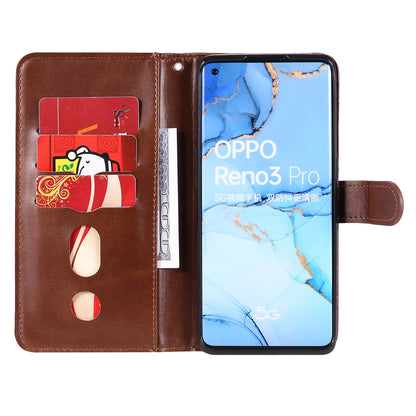 Zipper Pocket Leather Protector Wallet Case for OPPO Find X2 Neo/Reno3 Pro