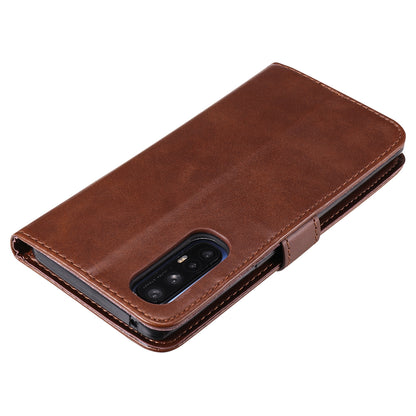 Zipper Pocket Leather Protector Wallet Case for OPPO Find X2 Neo/Reno3 Pro