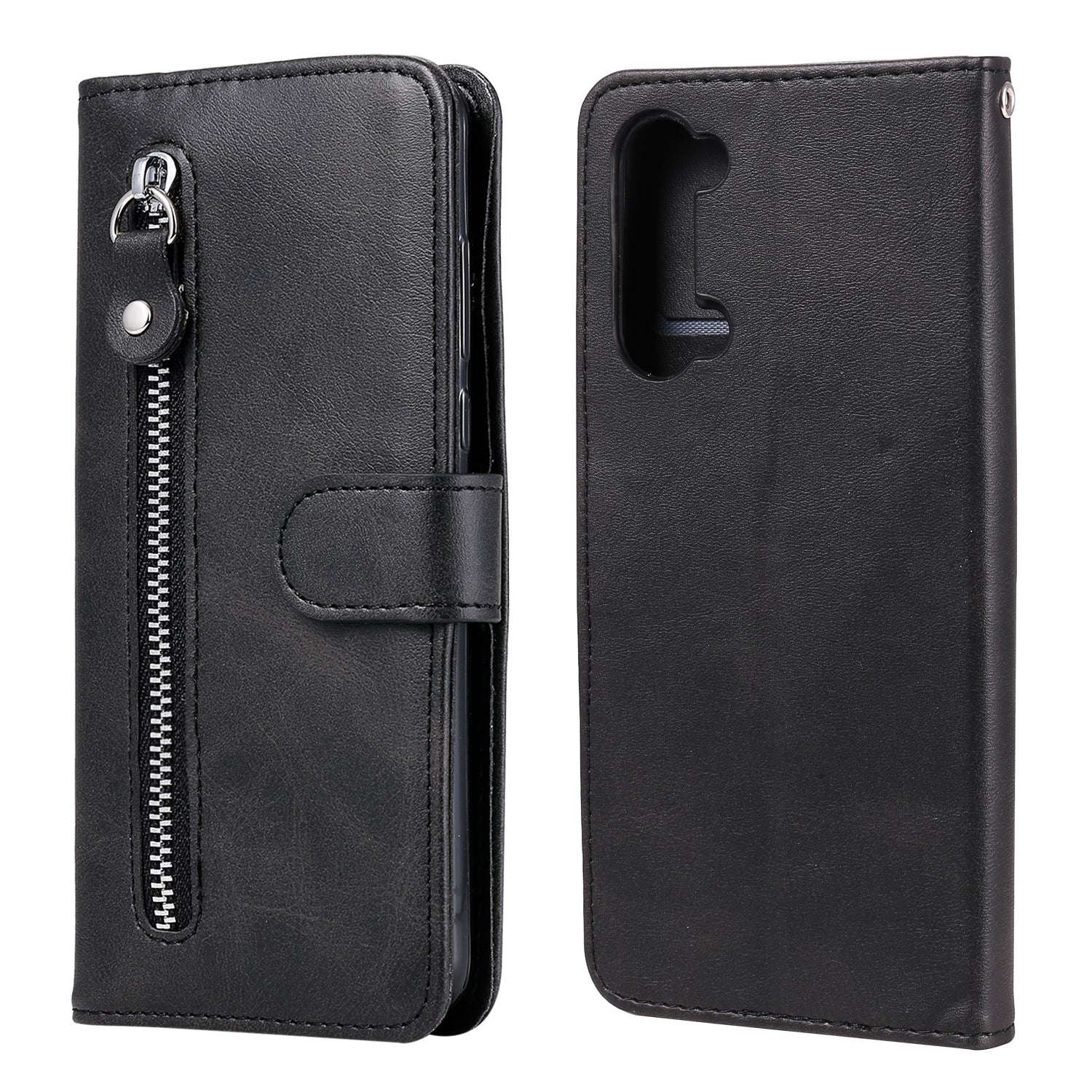 Wallet Zipper Pocket Leather Cover for Oppo Find X2 Lite/Reno3