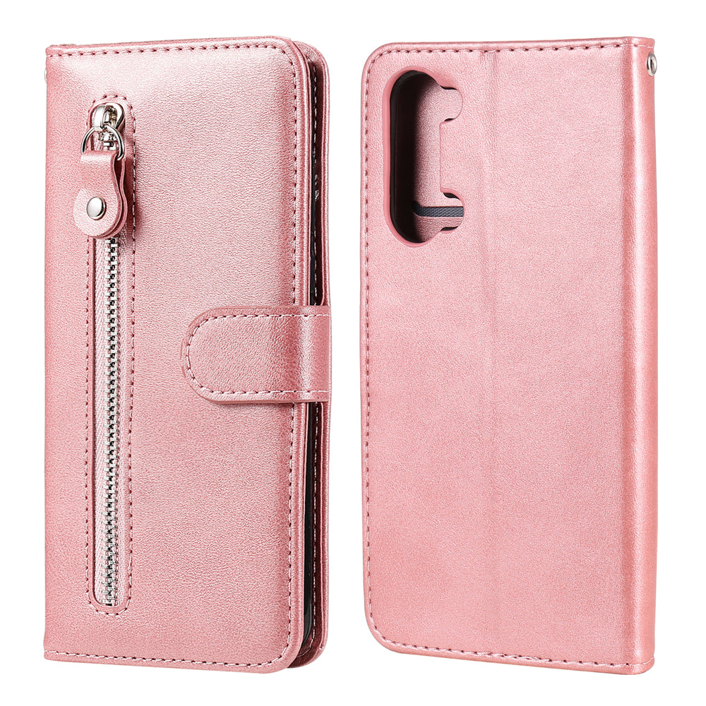 Wallet Zipper Pocket Leather Cover for Oppo Find X2 Lite/Reno3