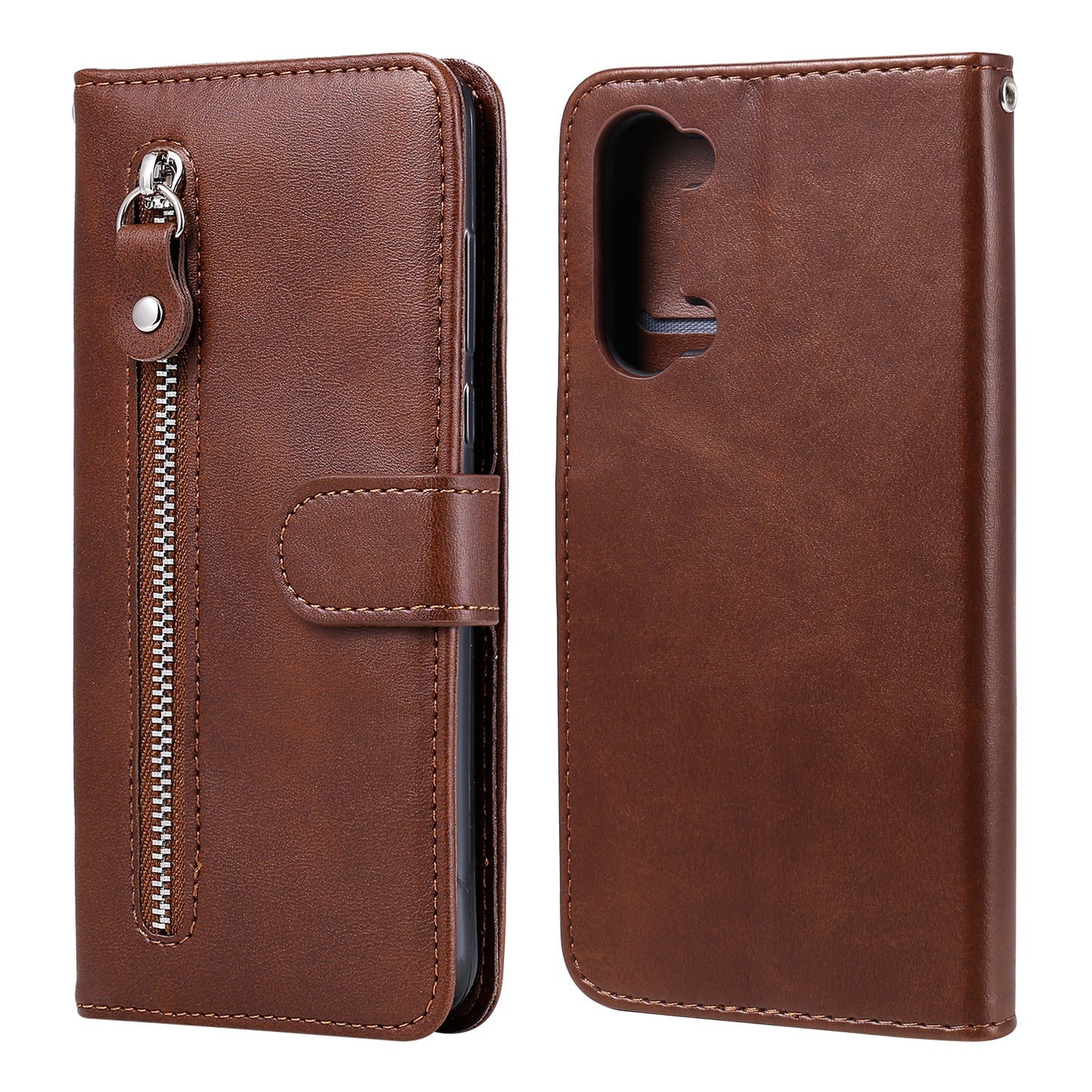 Wallet Zipper Pocket Leather Cover for Oppo Find X2 Lite/Reno3