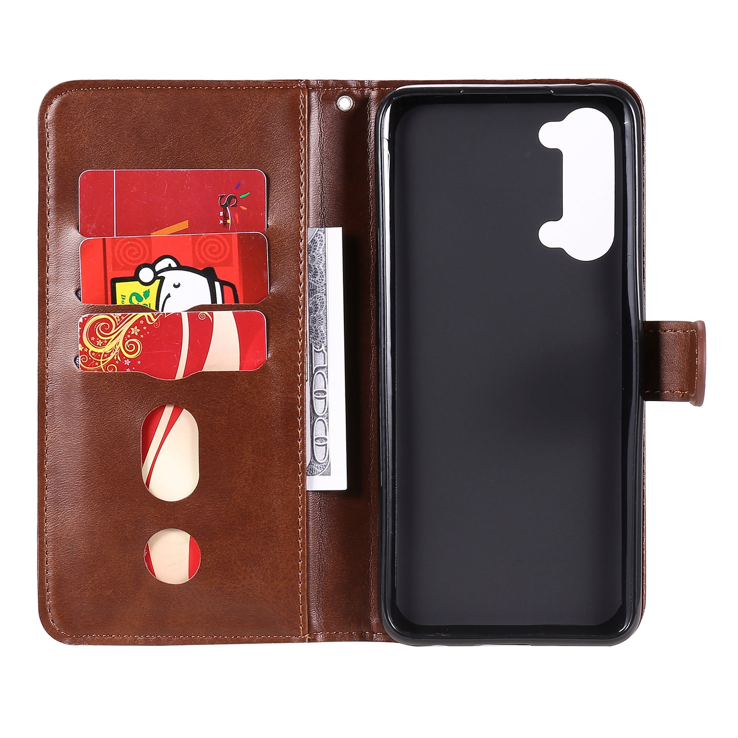 Wallet Zipper Pocket Leather Cover for Oppo Find X2 Lite/Reno3