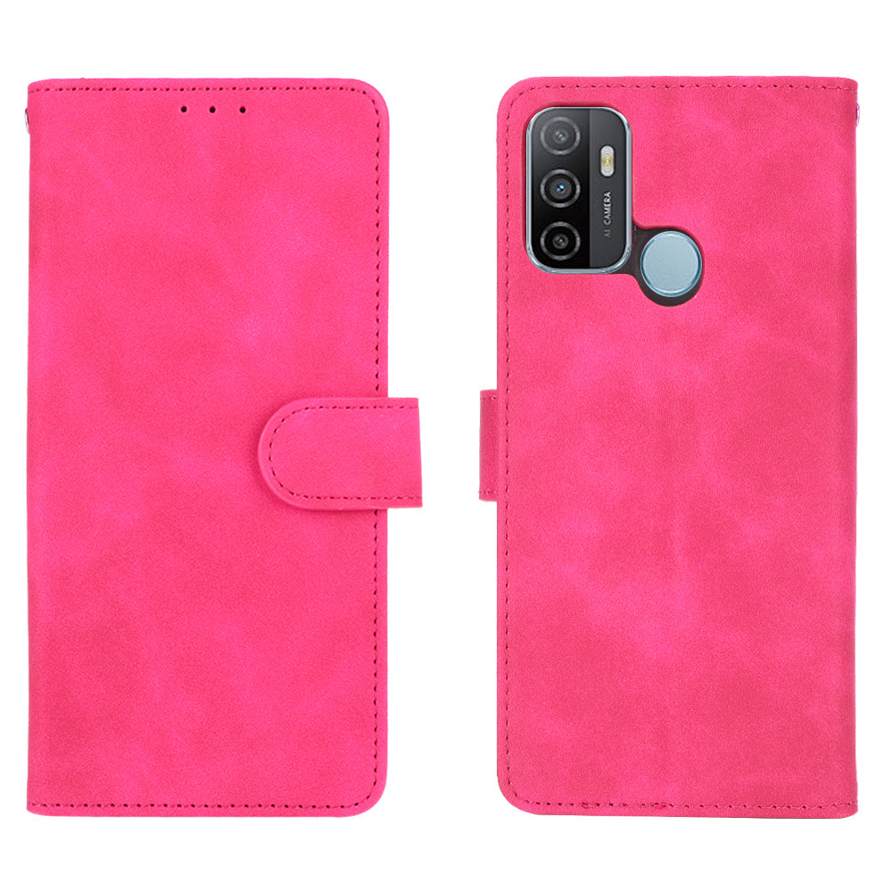 Silky Touch Leather Wallet Case for OPPO A53 (2020)/A32 (2020)