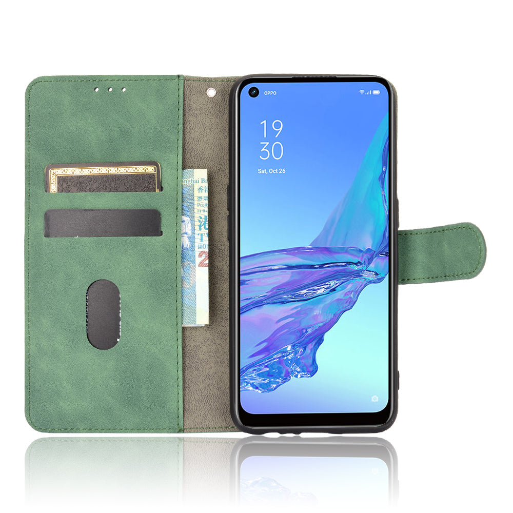 Silky Touch Leather Wallet Case for OPPO A53 (2020)/A32 (2020)