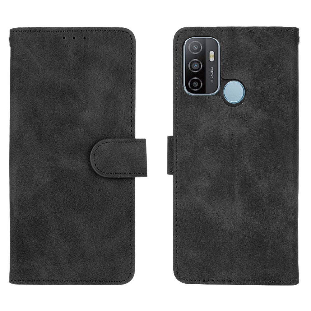 Silky Touch Leather Wallet Case for OPPO A53 (2020)/A32 (2020)