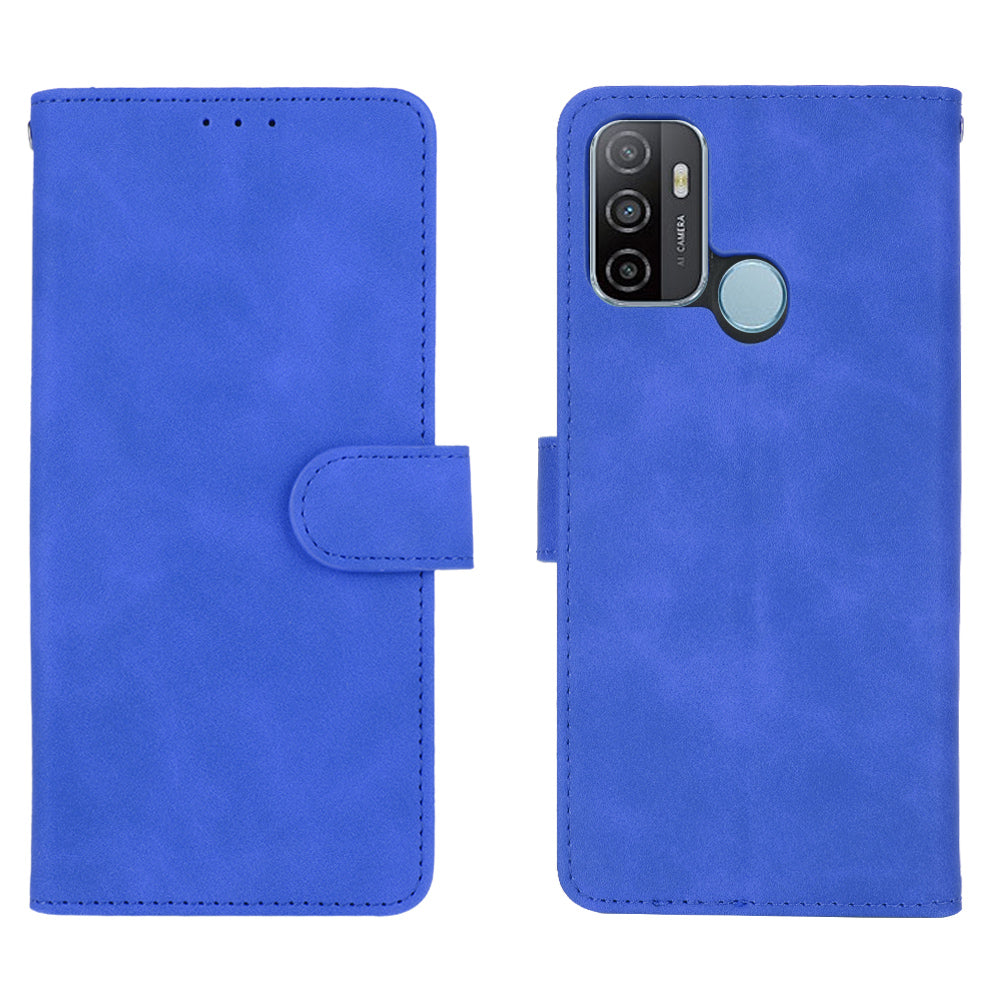 Silky Touch Leather Wallet Case for OPPO A53 (2020)/A32 (2020)