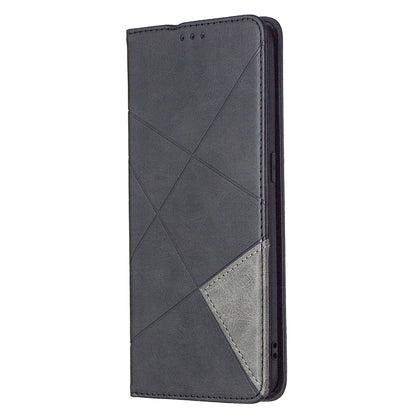 Geometric Pattern Leather Stand Case Card Holder Shell for Oppo Find X2 Lite