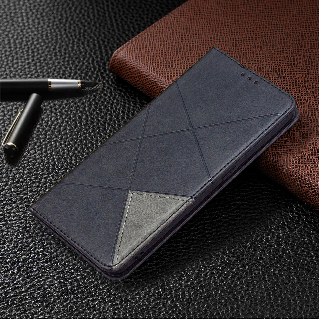 Geometric Pattern Leather Stand Case Card Holder Shell for Oppo Find X2 Lite