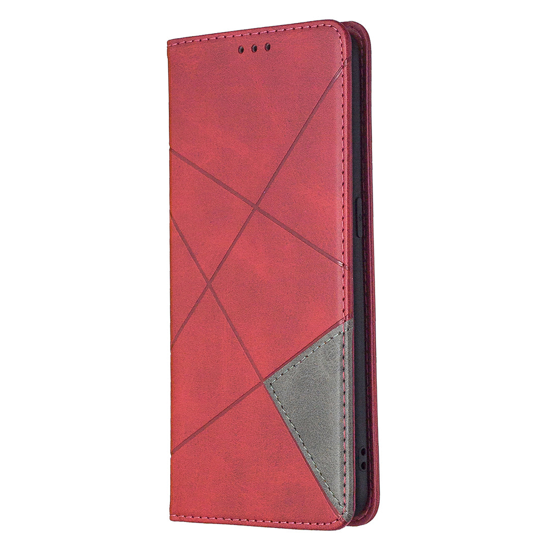 Geometric Pattern Leather Stand Case Card Holder Shell for Oppo Find X2 Lite