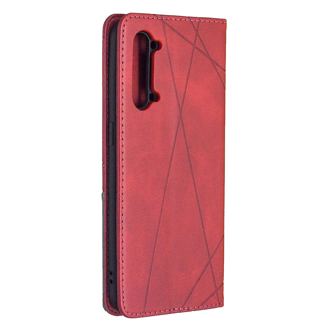 Geometric Pattern Leather Stand Case Card Holder Shell for Oppo Find X2 Lite