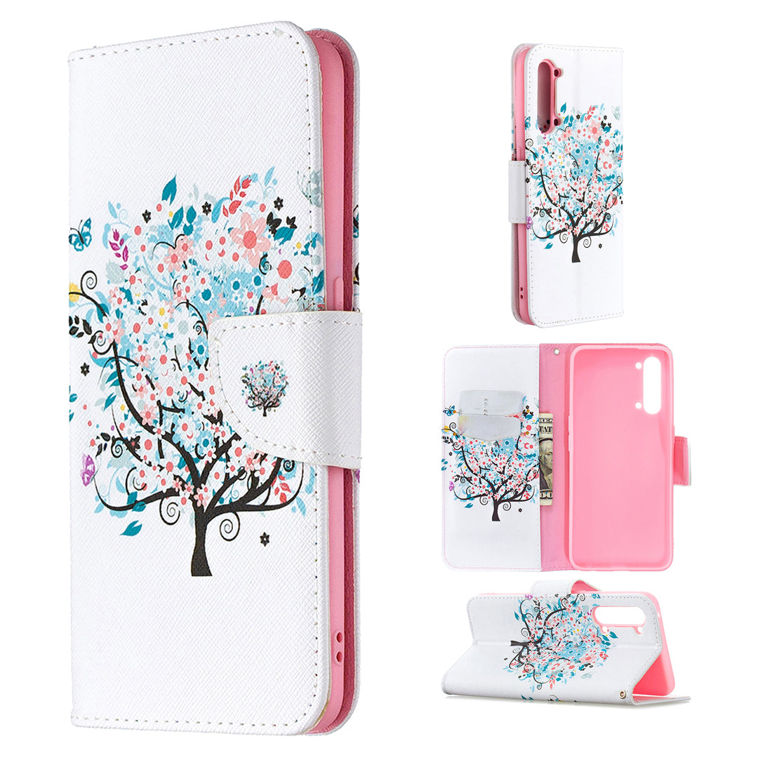 Pattern Printing Leather Wallet Protective Case for Oppo Find X2 Lite