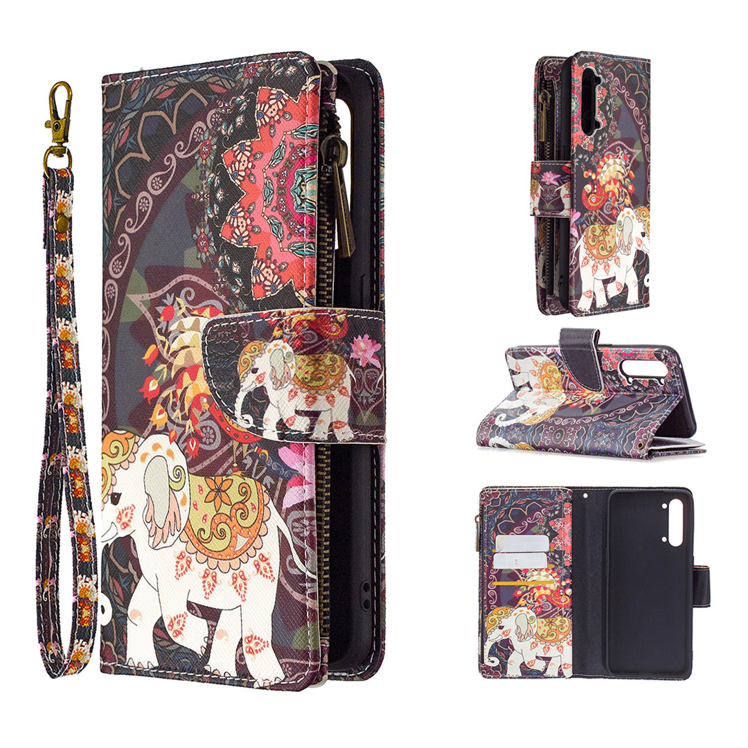 BF03 Pattern Printing Zipper Wallet Leather Phone Case for Oppo Find X2 Lite