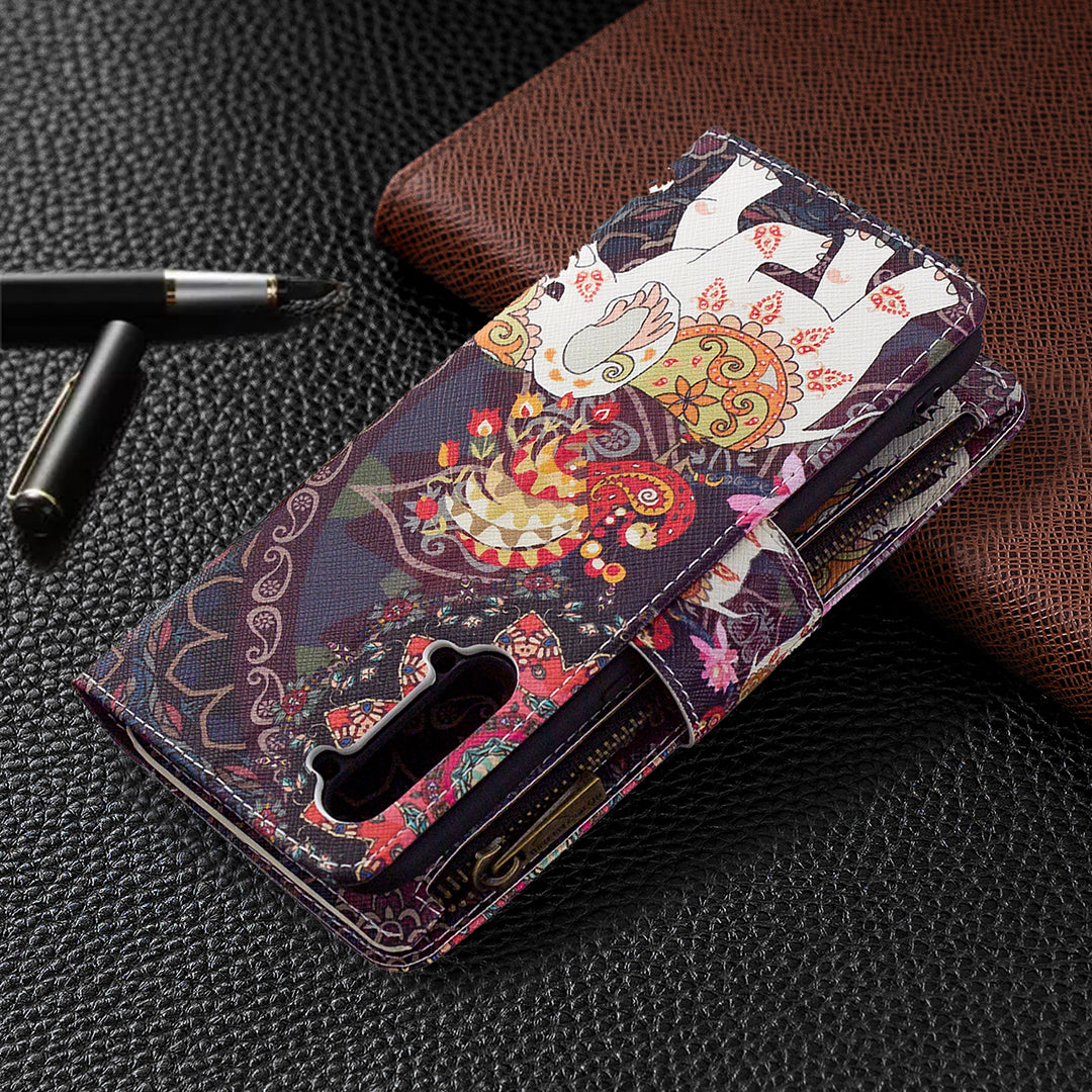 BF03 Pattern Printing Zipper Wallet Leather Phone Case for Oppo Find X2 Lite