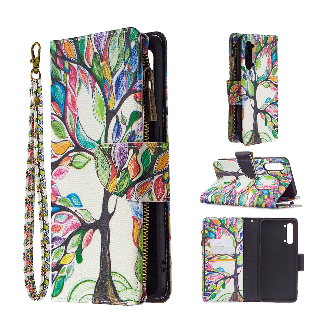 BF03 Pattern Printing Zipper Wallet Leather Phone Case for Oppo Find X2 Lite